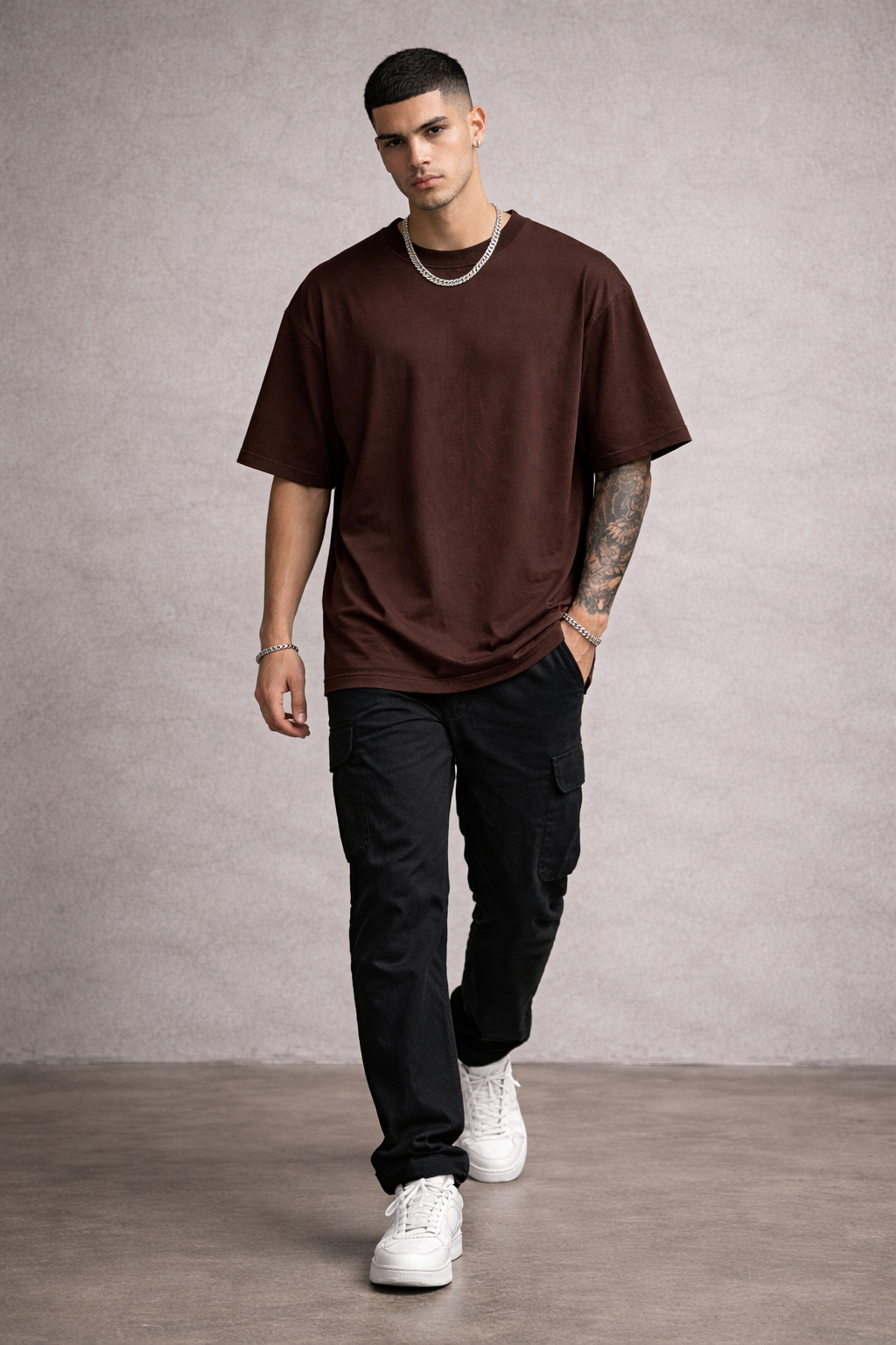 RELIVVE Chocolate Brown Oversized T-Shirt  240 GSM Premium Cotton | Heavyweight Streetwear
